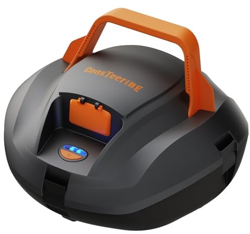 CoasTeering Pool Vacuum Robot with Brushes (2 Pack), Cordless Robotic Pool Cleaner with 100 Mins Runtime, Powerful Suction, Fast Charging, Self-Parking, Ideal for Above Ground Pools