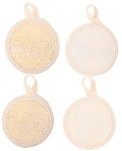 Beatifufu Gesichtspeeling Pads zur Reinigung und Sanften Peeling 4 Stück aus Baumwollleinen und Punktleinen Leicht und Effektiv Anwendung im Gesicht