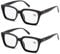 Amorays Lesebrille Oversize Square Frame Vintage Anti Blaue Licht Lesebrille Lesehilfe Damen Herren 6561, Schwarz und Schwarz, 2.00