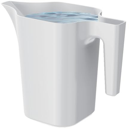 PECZEKO Gießkanne 1,8 Liter für Haus & Garten - aus robustem Kunststoff - giesskanne zur einfachen Bewässerung von Blumen, Pflanzen und zimmerpflanzen 1er-Set (1 Pack) Weiß