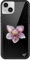 Wildflower Schutzhüllen – Orchidee, kompatibel mit Apple iPhone 14 Plus, Blumenmuster, Schwarz, Lila, minimalistisch, niedlich, trendig, schützender schwarzer Stoßfänger, 1,2 m Falltest-Zertifiziert,