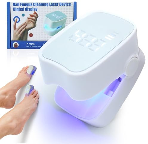 BARMI Upgrade Nail Fungus Cleaning Light Device Anti Fungal Nail Treatment Device Time reminder Damaged Discolored Thick Toenails & Fingernails Effective Rechargeable Nail Fungus Remover for Home Use