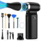 Compressed Air Cleaner for PC, Electric Air Duster Speed Adjustable 110000RPM Rechargeable Air Blower with LED Display Reusable PC Cleaning Kit for Laptop/Computer/Keyboard/Car (Black)