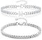 APMGONT Armband Herren mit Buchstaben, Herren Armband Edelstahl Armbänder Panzerkette, 2 Stücke Silber Herrenarmbänder A-Z, Personalisierte Geschenke für Männer Papa Freund Sohn Bruder Ehemann