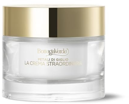 Bottega Verde - Petali di Giglio, Crema Viso Giorno e Notte, 50 ml, Azione Idratante, Antirughe e Rimpolpante, con Acido Ialuronico e Estratto di Giglio Iperfermentato, per Tutti i Tipi di Pelle