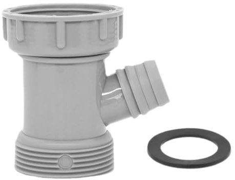 Adaptador de tubo de drenaje para fregadero de cocina, conector de colador en forma de Y de 1-1/2 pulgadas, salida de residuos macho hembra con entrada de lavavajillas, 1 paquete, gris