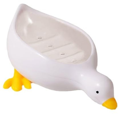 Selbstentleerender Seifenhalter, Entenform, Aufbewahrungslösung, dekorative Enten-Seifenschale, einfach zu tragen, für Badezimmer und Küche