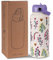Goetland Fleur Gourde Inox 1l Isotherme Bouteille D'eau avec Paille et Ouverture pour Boire Adulte Femme Sport Personnalisable Étanche Sans BPA Reutilisable Violet