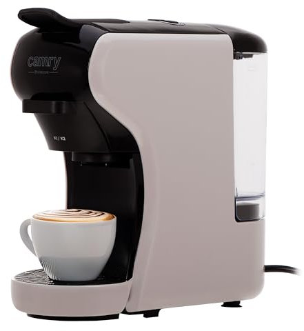 CAMRY Kapselkaffeemaschine CR 4414 mit 0,6L Wasserta 19 Padmaschine kompakt Bar - Espressomaschine 3000W Kompatibel mit Nespresso, Dolce Gusto, Lavazza & mehr - Einfache 3-Knopf-Bedienung
