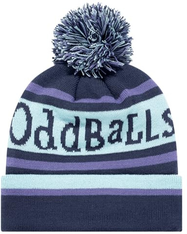 OddBalls | Unisex Bobble Hat | Winter Hat for Men/Women | Wooly Hat | Charcoal, Mint & Purple