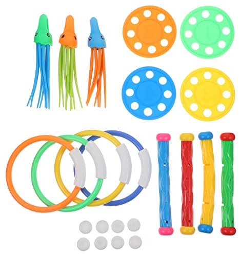 HAWILLOSCH 15pezzi Giochi di Immersione per Ragazzo Ragazza Giocattoli Subacquei Colorati per Piscina Addestramento Nuoto Sicuro con Bordi Lisci per Ragazzi e Ragazze per Giochi Estivi e Migl