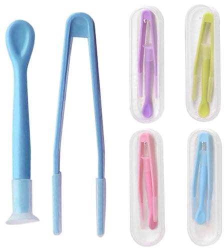 4 Pcs Contact Lens Remover and Inserter Tool,Plastic Contact Lens Remover,Portable Contact Lenses Remover Tool,with Tweezers,Storage Case,Suction Stick,for Travel Daily Outdoor(Pink,Purple,Green,Blue)