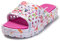 JOMIX Claquette Femme Imprimé Fleurs Tongs Femmes été Respirante Confortables et Légères pour Piscine Plage Mer (Fuchsia, 36)