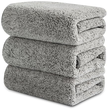 YAGE Microfiber Cleaning Cloths,Super Soft & Absorbent, Streak-Free & Reusable for Home, Kitchen, Car, and Bathroom Surfaces. Grey,40x28cm, Pack of 3