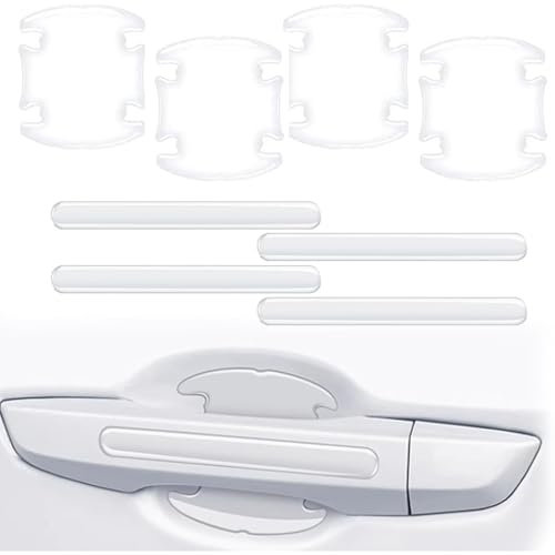 COYUN 8 Pcs Set Pellicola Protettiva per Maniglia Portiera Auto, Pellicola Protettiva AntiGraffio, per Maniglie di Auto Incassate, Trasparente Adesivi Auto Esterni, Universale per Veicoli