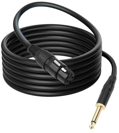 F Fityle 1/4 pollch TRS a XLR Cavo XLR a 1/4 Plug Portatile per Cavo e riprodurre Una connessione Audio da Maschio a Femmina per malimplificatore, 5m