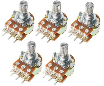 JIOYUNG eufeifeiegds 5PCS WH148 B1K B2K B5K B10K B20K B50K B100K B500K 6 Pin Shaft 15mm Amplifier Dual Stereo Potentiometer 10K 1K 5K 50K 100K 1M Ohm wefeiegds(1M Ohm)
