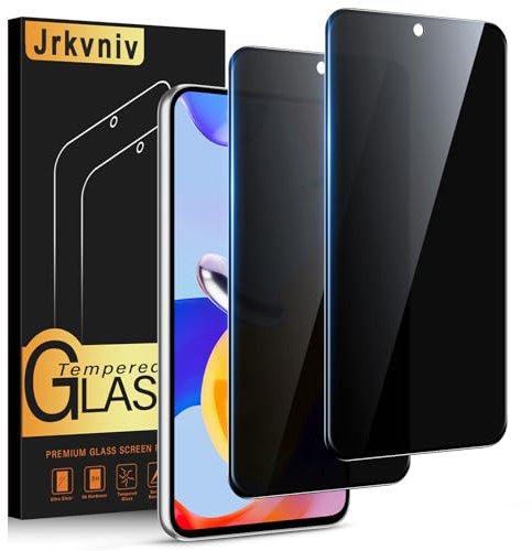 Jrkvniv Verre Trempé pour Xiaomi Redmi Note 11 Pro 4G/5G Anti Espion,Anti Spy Dureté 9H Vitre Film Protection écran Anti-Rayures Sans Bulles Privacy Confidentialité Transparent HD Protecteur,2 Pièces