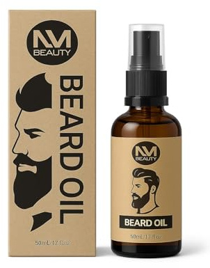 NM Beauty Professional Skincare Original Beard Oil - Argan Oil - Beard Moisturiser For Softer & Shining, Men's Beard Grooming, 50ml