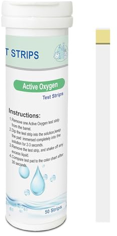 VANSUKY Aktivsauerstoff Teststreifen für Pool & Spa – 50 Stück, 0–25 mg/L, Schnelle & Präzise Ozon-Wasseranalyse, Chlorfrei, Ergebnis in 30 Sekunden