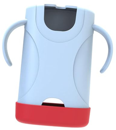MagiDeal Support pour boîte à jus, Prise en Main Facile, matériau Pratique de qualité Alimentaire, Compact, Anti-éclaboussures, réutilisable, Coque Rigide avec, Bleu Rouge
