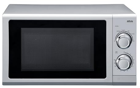Silva Homeline MW-U 25.4 - Microonde da incasso 700 W, 17 l, 6 livelli di potenza con scongelamento, timer da 30 minuti, segnale acustico, piatto girevole in vetro da 24,5 cm, materiale di montaggio