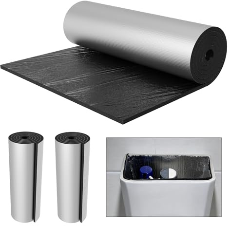 TAITONGGO toilet cistern insulation liner,40x16 Inch toilet tank insulation kit with aluminum foil-self adhesive prevent the formation of condensate water