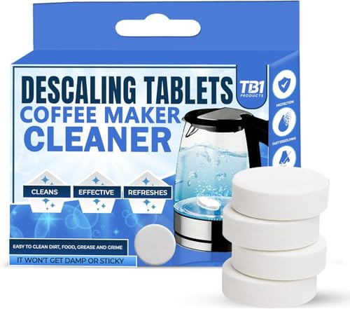 TB1 Products Kettle Descaler Tablets (6 Pcs) | Limescale Remover for Kettles, Coffee Machines & Steam Irons | Coffee Machine Cleaning & Descaler Tablets Compatible with All Brands