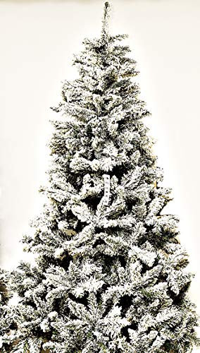 WEBMARKETPOINT Albero di Natale Artificiale Monterey Innevato Apertura Ad Ombrello 2.1 Metri