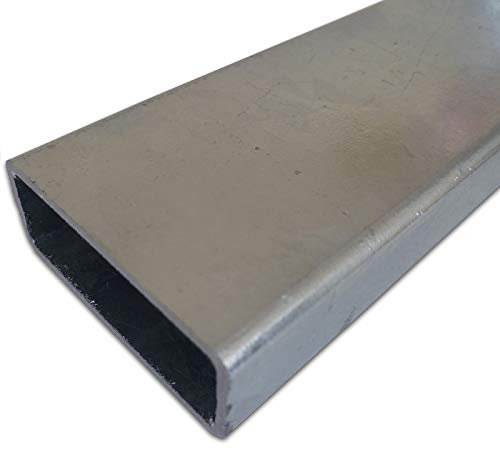 B&T Metall Tubo rettangolare in acciaio zincato, 60 x 30 x 3,0 mm, in lunghezze da 500 mm + 0/-5 mm, tubo piatto ST37, nero, profilo cavo grezzo, acciaio zincato