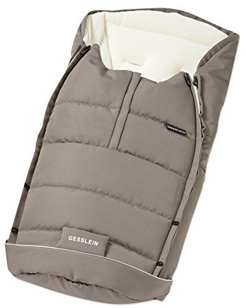 Gesslein Winterfußsack Igloo│Design 316 │für Kinderwagen, Sportwagen, Buggy oder Schlitten│Thermo-Funktion, Kuschel-Fleece, Mumienfunktion, 2-Wege-Reißverschluss, abwaschbares Fußteil │ cappuccino