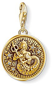 Thomas Sabo Damen Herren-Charm-Anhänger Sternzeichen Wassermann Charm Club 925 Sterling Silber vergoldet 1650-414-39