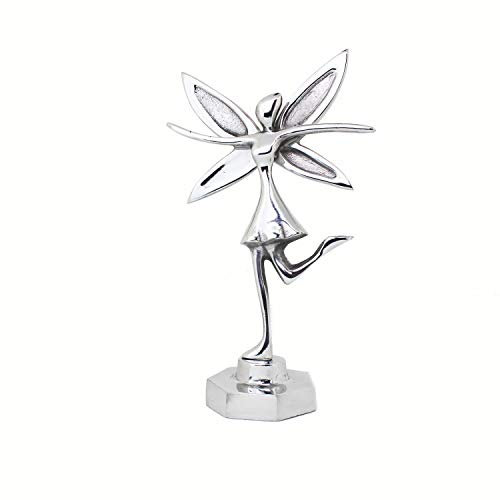 mitienda mit Liebe gemacht Deko Elfenfigur aus Zinn Silber 24cm, Dekofigur Afrika/Safari zum Aufstellen