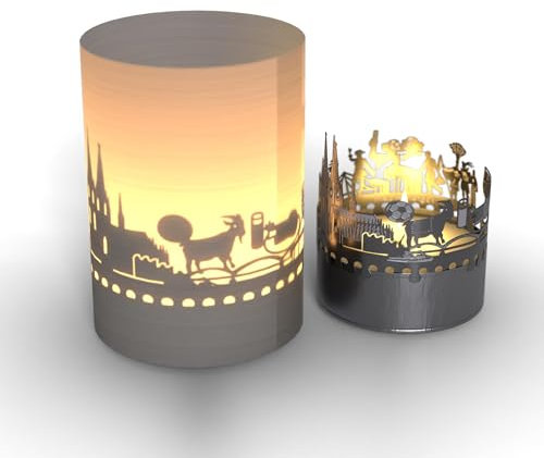 Köln Skyline Tube T-Light Schattenspiel - Silhouette Projektionskerze für Fans, Souvenirs und Geschenke - Dom, Karneval, Kölsch und mehr!
