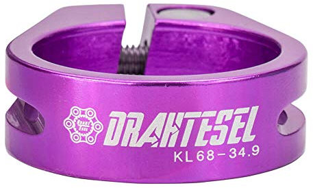 Drahtesel Fahrrad Sattelstütze, Sattel-klemme, Klemmring mit Schraubverbindung, Sattelstützenklemme (Lila, 34,9mm)