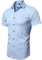 INFLATION T-shirt Élastique Hommes, Chemise Manches Courtes, Taille ajustée, T-shirt en Fibre de Bambou pour homme, Bleu Ciel., 41 (Épaule 47CM, Poitrine 108CM)