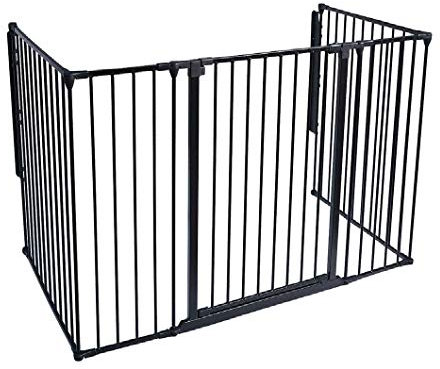 Safetots Extra Hoch Mehrfach-Panel Kaminumrandung, 77cm Tiefe x 164cm Breite, Schwarz, 105cm groß,Kindersicherheit und Haustierschutz, Babys und Kleinkindersicherheits-Kaminumrandung