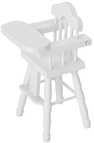 Zerodis 01:12 Maison de Poupée Décoration Chaise en Bois Salle à Manger pour Bébé Blanc Moderne Mignon Meubles Modèle pour Bébés