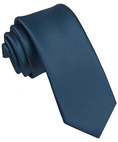 JEMYGINS Schmale Herren Krawatte einfarbig in verschiedenen Farben 6cm (Dunkelblau2)