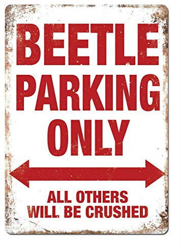 WallAdorn Wandschild Beetle Parking Only, Blechschild, Vintage-Wanddekoration, für Café, Bar, Kneipe, Zuhause, 20,3 x 30,5 cm