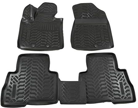 J&J AUTOMOTIVE | 3D Automatten Gummi Matten Gummifußmatten TPE Passend Für Sorento 2012-2015, Schwarz, Anti-Rutsch, Allwetter, 4Tlg Satz, Hohes Rand