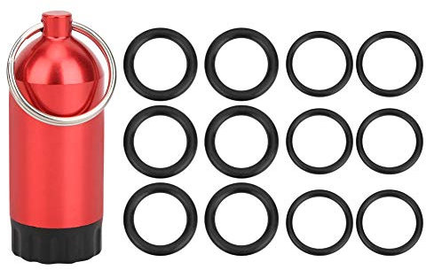 Keen so Mini-Zylinder-Aufbewahrungsflasche + O-Ringe, Dichtring des Tauchzylinderventils O-Ringe Mini-Zylinder-Aufbewahrungsflasche OR-MT02(rot)
