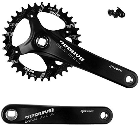 Pignone Per Pedivella Con Foro Quadrato Per Bicicletta, Pedivella Per Guarnitura MTB, Pedivelle Da 170 / 175Mm 104BCD 30-52T Corone Strette Larghe Per Mountain Bike 170mm / 36T