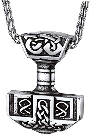 PROSTEEL Viking Jewelry Women Men Stainless Mjolnir Thors Hammer Necklace
