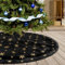 Deggodech 78cm Faux Fur Christmas Tree Skirt Base Cover with Gold Sequin Snowflake Plush Xmas Tree Skirt Mat for Christmas New Year Party Holiday Decorations (Black, 31inches)