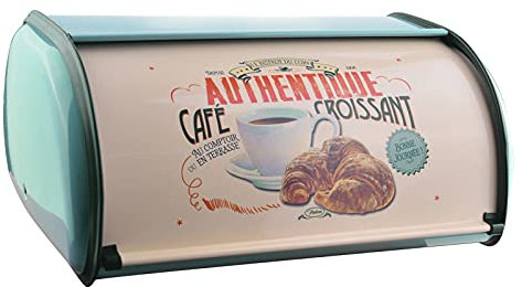 Pisamhid pan metal vintage Roll Top Panera a prueba polvo dactilares, gran contenedor almacenamiento para cocina y mostrador