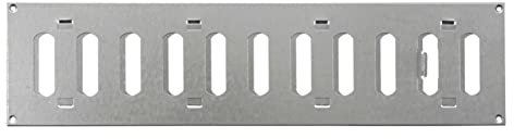 Rejilla de ventilación de acero galvanizado, 400 mm x 100 mm, con tapa plana para conductos de persiana, rejilla de pared, rejilla de puerta, rejilla de techo