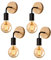 DAXGD 4 Stück Wandleuchter Vintage, Wandlampe Innen Industrial aus Holz E27 für Schlafzimmer, Wohnzimmer, Treppen, Flur, Esszimmer