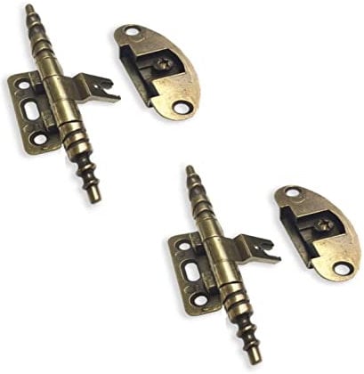 BricoShopping® 1 Paar Scharniere für antike Holzmöbel und Schränke im klassischen Stil Wohnzimmer oder Schlafzimmer Arte Povera schwere Anschlag antike Scharniere (BS0186, Bronze)