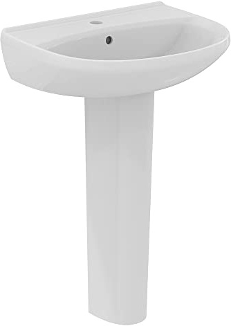 Ideal Standard Eurovit 55cm Full Pedestal Bathroom Sink/Basin, 1 tap Hole, E254701, White